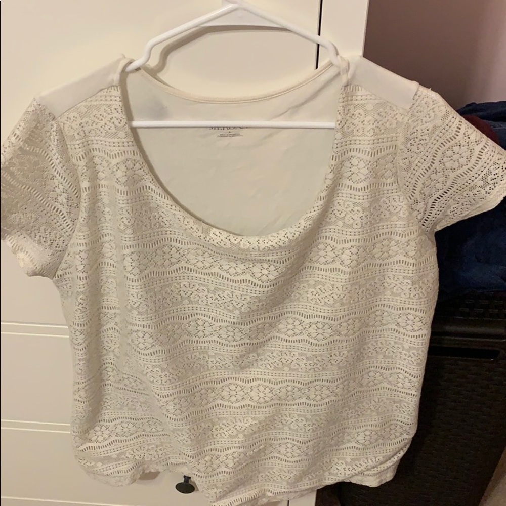 White lacy top